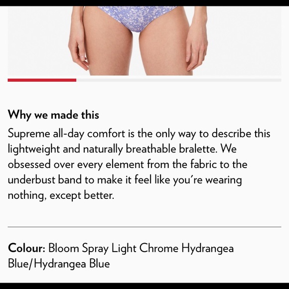 Lululemon Ever Essentials Bralette (Straight Back) - Picture 2 of 4